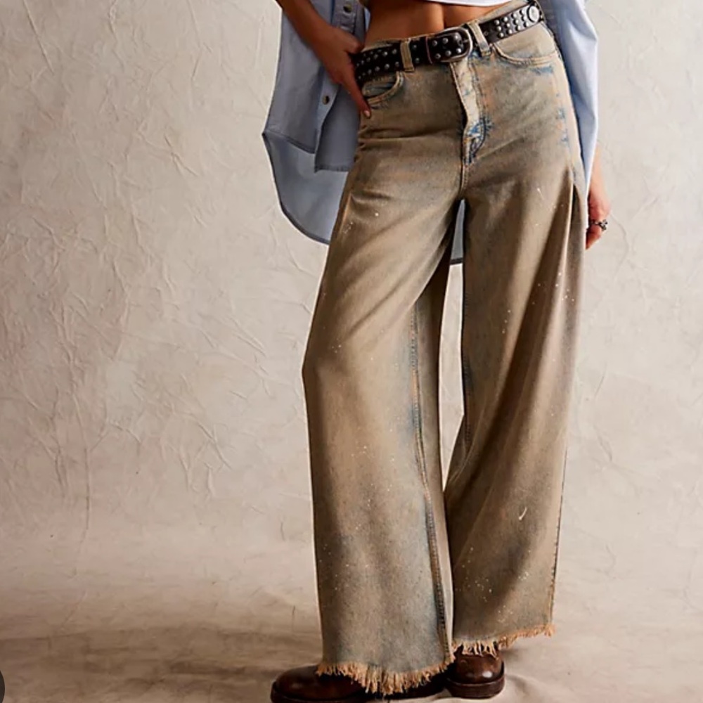 Free People We the Free Old West High Rise Slouchy Jeans in Frisco Bay